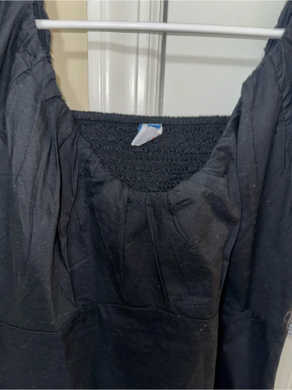 NWT Black Puff Sleeve Peasant Top - Women's